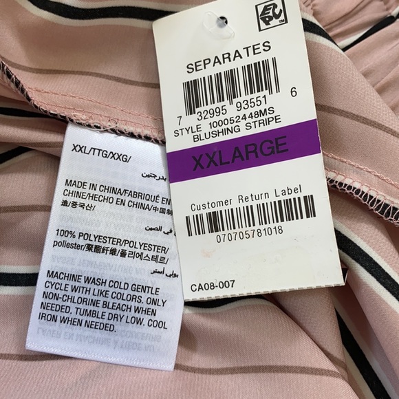 Last One~ Inc Striped Satin Pajama Pants-XXL - Picture 4 of 5